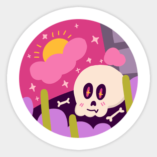 Cute halloween spooky graveyard design Sticker